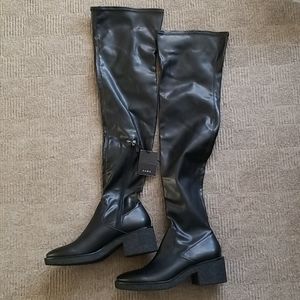ZARA Thigh high pleather boots